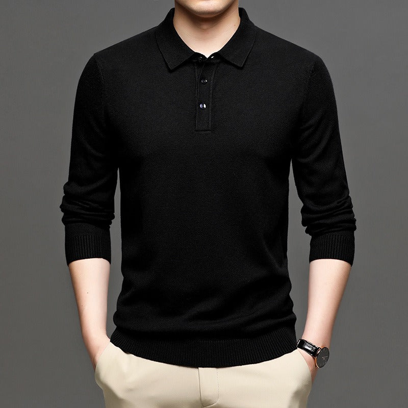 Men's Lapel Knit Pullover Sweater
