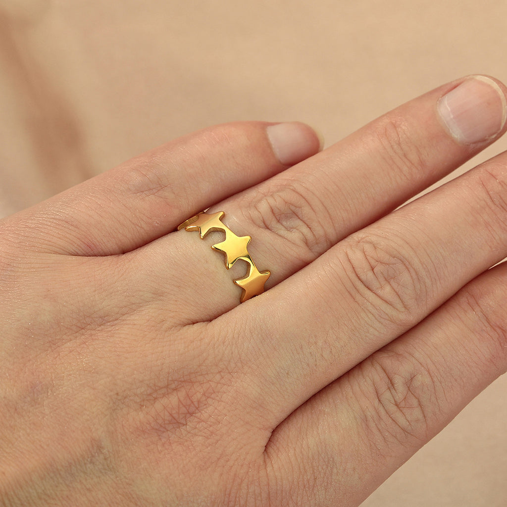 Vintage Adjustable Small Star Ring for Women