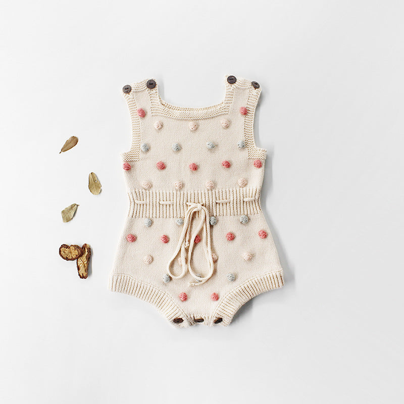 Handmade Baby Sweater with Wool Ball Design
